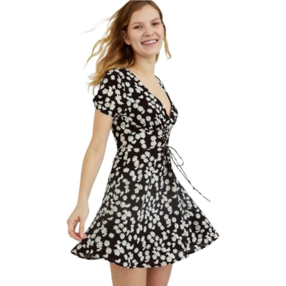 Urban Outfitters Floral Black Mini Dress